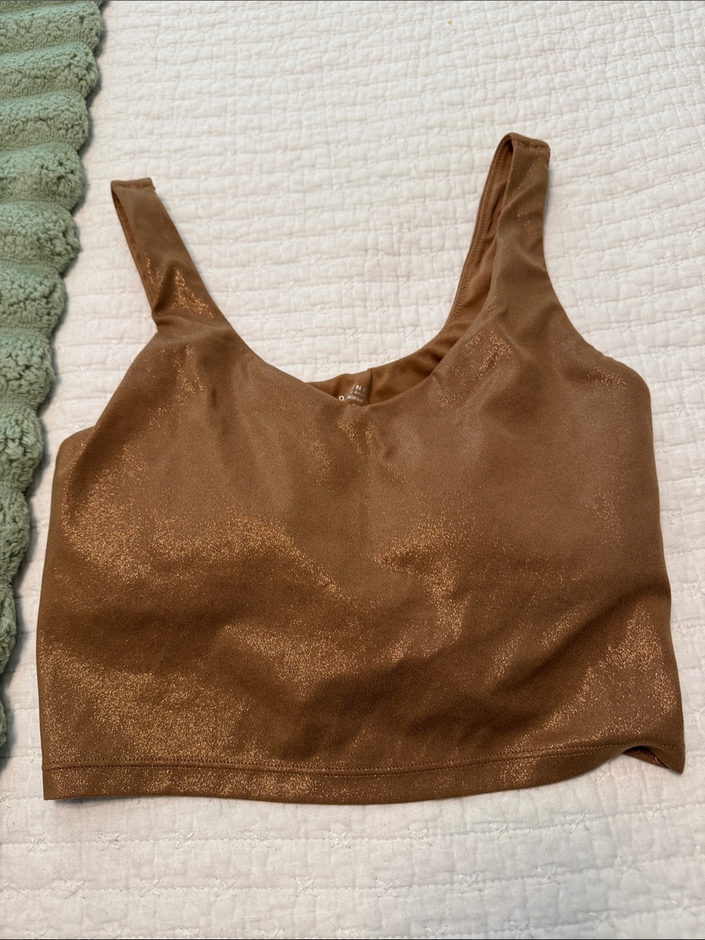 aerie Brown Shimmer Tank Crop Top